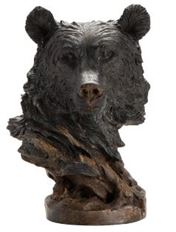 STATUE BEAR HEAD 12"X16" BROWN
