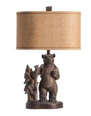 RESIN TABLE LAMP BEAR 28.5"