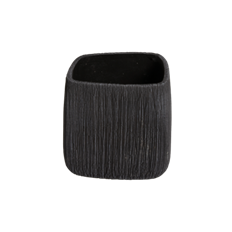 CERAMIC POT SKEWED 19CM BLACK