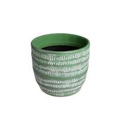 ORCHID POT TRIBAL 16.5CM GRASS GR