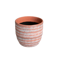 ORCHID POT TRIBAL 16.5CM CORAL