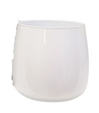 GLASS CUP 3.5X3.25" WHITE