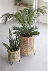 BASKET WOVEN STAND 11-18" ST/2 NAT