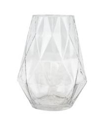 GLASS VASE DIAMOND 8.5X6.5" CLR