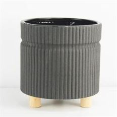 POTTERY 5.75X5.5" BLACK