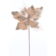 POINSETTIA SEQUIN GLT SHR 19" CHMP