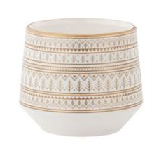 PLANTER 6.5" GOLD/WHITE