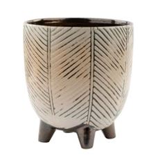 FOOTED PLANTER  LARGE STRIPED