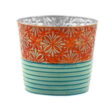 POT METAL 6.5" CORAL/TEAL