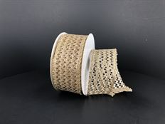 RIBBON 1.5"X10Y SQUIGGLE CHAMPAGNE