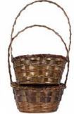 BASKET 8" W/HANDLE STAINED