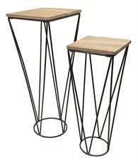 PEDESTALS SET/2 34"/28" BRONZE
