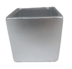 POTTERY CUBE 5.5" SILVER
