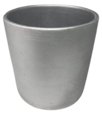 POTTERY CYLINDER 4.5"H 4"O SILVER
