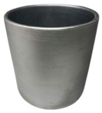CYLINDER 3"H  2.5"O SILVER MATTE
