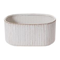 PLANTER 4.75"H 9X5.25" OVAL CREAM