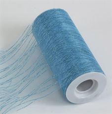ORGANZA STRIPE SPKL 6" BLUE 25/YD