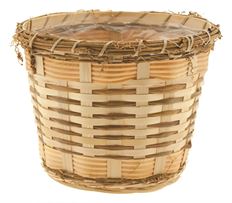 BASKET 6.5" ROUND WOOD/VINE/BMB