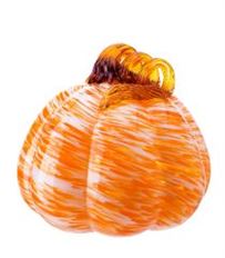 GLASS PUMPKIN 7.5" ORANGE