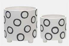 CERAMIC PLANTER 6/8" CIRCLE IVORY