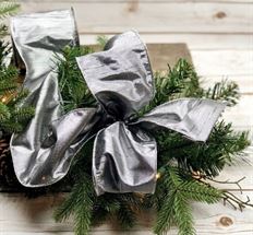 RIBBON GLIDED DUPION 4"X10YD PEWTER