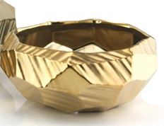 POTTERY PLANTER 3.25"H 7.75"D GOLD