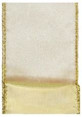 RIBBON DELMORE #40X50YD IVORY/GLD
