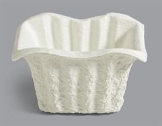 MACHE 104 VASE 7 3/8"H 9X6"O WHITE