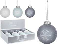 ORN BALL W/GLT 8CM 3/AST