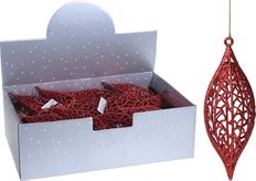 ORN GLITTER 8.66" RED