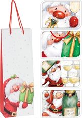 GIFT BAG 36X13CM SANTA 4AST PK6
