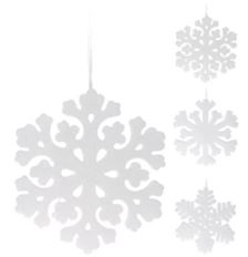 SNOWFLAKE 30CM 3/AST WHITE
