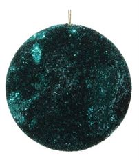 ORN BALL TINSEL 15CM TEAL