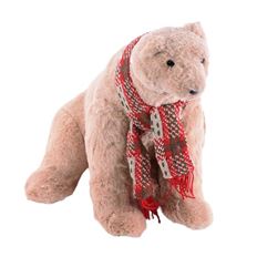 BEAR SITTING W/SCARF 11.75" BROWN