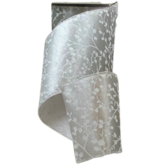 RIBBON GLT BERRY 4"X10YD SILVER