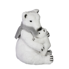 POLAR BEAR W/ BABY 12.5" WHITE