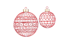 ORN BALL METAL SET/2 12-18" RED