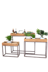 CONSOLE TRAY ON METAL LEG 39X10"