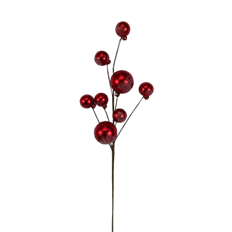 METALLIC BALL PICK 14" RED