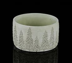 PLANTER CEMENT W/TREES 6.5X3.75" GR
