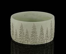 PLANTER CEMENT W/TREE 8X4.25" GR