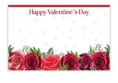 CARD VALENTINE RED ROSES 50/PKG