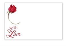 CARD WITH LOVE RED ROSE 50/PKG