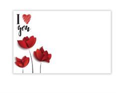 CARD I LOVE YOU PAPER ROSES 50/PKG