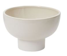 POTTERY COMPOTE ELIJAH 9.25" WHITE