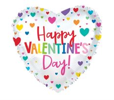 MYLAR 17" VALENTINE HEARTS 5/PK