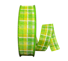 PLAID YELLOW LIME WHITE 09 50YD