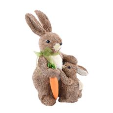 BUNNY WITH BABY 13.25" NATURAL