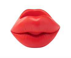 PLANTER RED LIPS 4.25X3X2.5" RED