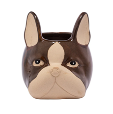 POTTERY BULLDOG 4.25" BROWN